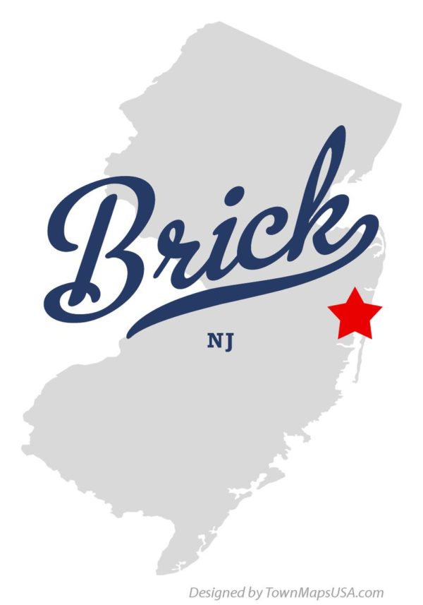 Brick NJ Airport Car Service And Limo Serving EWR JFK PHL   Map Of Brick Nj 600x857 