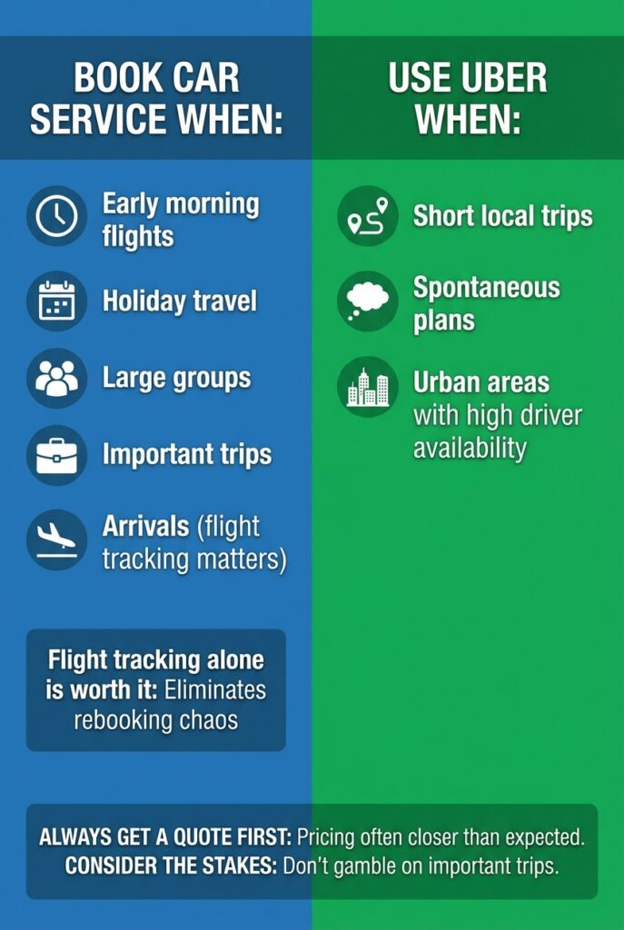 when to use uber vs. car service
